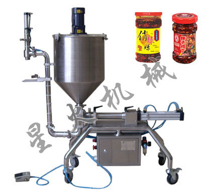 麻辣醬灌裝機(jī)_蒜泥辣椒醬灌裝機(jī)_單頭瓶裝辣椒醬灌裝機(jī)